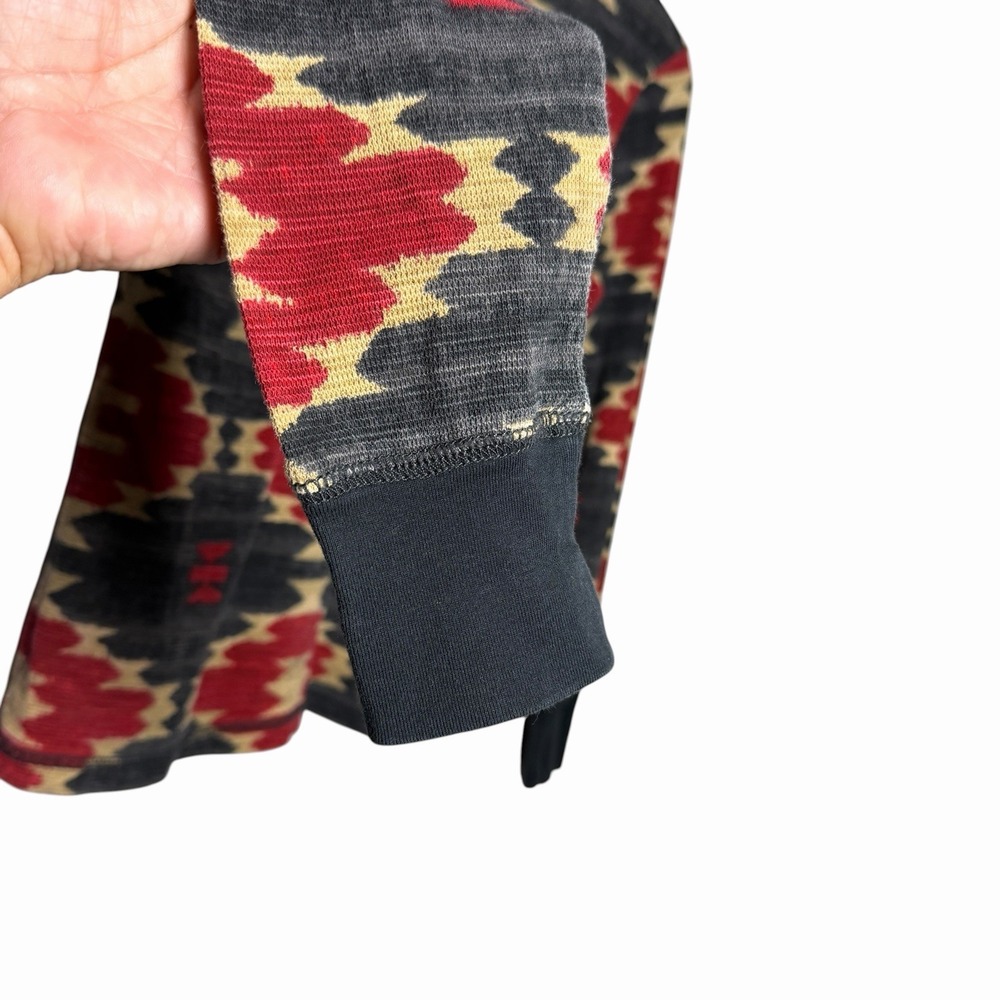 LRL Ralph Lauren Jeans Co Southwestern Aztec Print Thermal Henley Top Petite PM - Picture 10 of 10